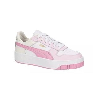 Pink and white puma carina street
